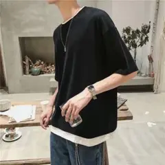 Tシャツ メンズ ブラック 半袖