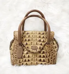 IBIZA イビザ ハンドバッグ クロコ型 レザー MADE IN JAPANのサムネイル