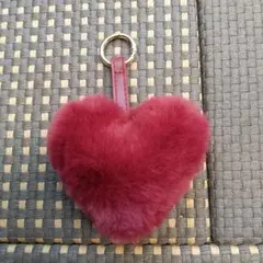 ハートキーホルダー ファー