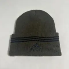 90s adidas ビーニー old adidas ニット帽　オリーブ　美品