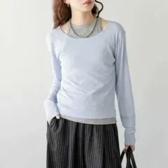 新品☆La-gemme 長袖 カットソー ブルー