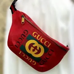 希少/美品 GUCCI タイガー エンブロイダリー ウエストバッグ ボディ 