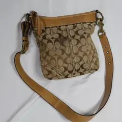 COACH コーチ シグネチャー ショルダーバッグ キャンバス レザー