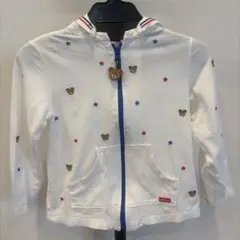 mikihouse クマ刺繍フード付きパーカー