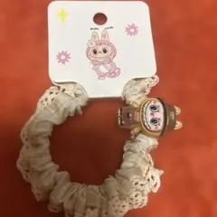 ラブブ風キャラクター付きヘアゴム