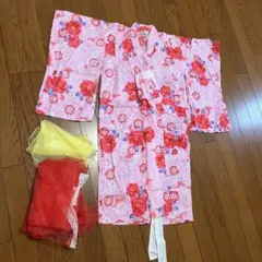 キャサリンコテージ浴衣　ピンク花柄　110センチ