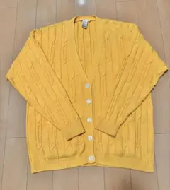 ヨーロッパ古着　イギリス　イエロー カーディガン