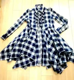 美品　ATアツロウタヤマ ワンピース／チュニック／チェック柄／サイズ36のサムネイル
