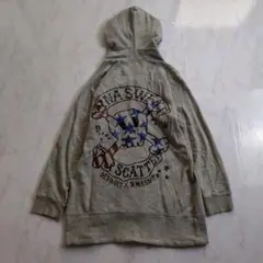 RNA アールエヌエー　バックプリント ジップアップパーカー　Ｍ　グレー　ドクロ