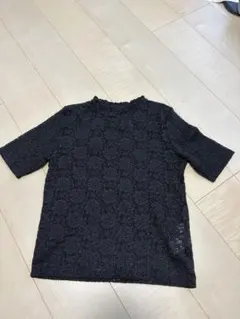 LOWRYS FARM レース 半袖 トップス M ブラックのサムネイル