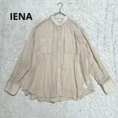【IENA】イエナ　シアーシャツ　ラミーバンドカラーWポケットシャツ　ベージュのサムネイル