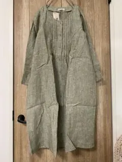 新品★サマンサモスモス★リネン前開きワンピース★カーキ