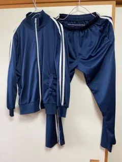 【新品、未開封】ネイビー 2本ライン　ストライプジャージ上下セット