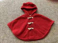 ミキハウス　Hot Biscuits 赤いフリースポンチョ F