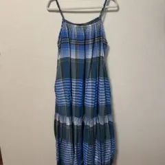 無印良品　マドラスチェック キャミソールワンピース