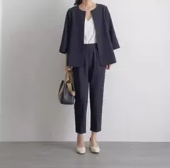 今どきスーツブラック XLパンツスーツ 面接 入学式 卒業式 体型カバー 細見え