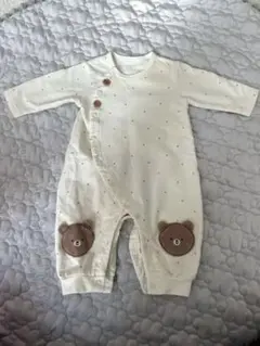 クマ刺繍ロンパース　ベビー　新生児　オールシーズン