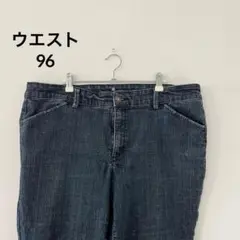 大きめ✨️リズクレイボーン クロップドパンツ デニム 裾ステッチ ビッグサイズ
