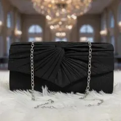 【上品】ブラック ラメ2WAY パーティーバッグ 結婚式 入学 クラッチバッグ