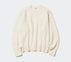 UNIQLO プレミアムラムクルーネックセーター ニット ホワイト M