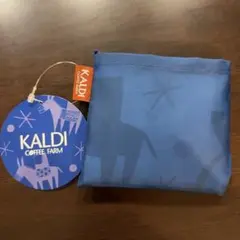 カルディー　エコバッグ　ブルー＆ホワイト