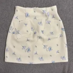 dazzlin 花柄タイトスカート アイボリー