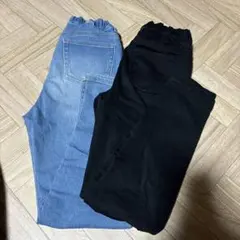 CLOSSHI★暖か微起毛、デニム＆黒パンツ、150cm