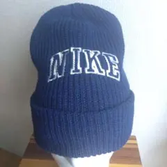 ⭕️NIKE ナイキ ニット帽子 ニットキャップ　90s白タグ メンズ ネイビー