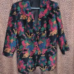 多色花柄カジュアルジャケット