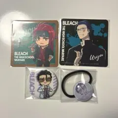 BLEACH コースター カード 缶バッジ ヘアゴム 恋次 雨竜 アスキン
