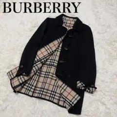 ✨美品✨BURBERRY ダッフルコート 黒 ウール 赤タグ 希少 ノバチェック