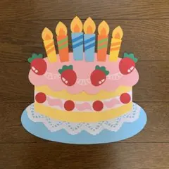壁面飾り　お誕生日表　ケーキとロウソク(６本)のみ