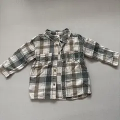 H&M チェック柄長袖シャツ 80