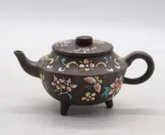 中国　周紅作　紫泥加彩　急須　中国茶器　送料込み260309