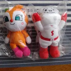 ドキンちゃん＆食パンマン新品 未開封ぬいぐるみセット　約20cm