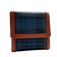 美品✨　ポロバイラルフローレン　コインケース　チェック柄　グリーン　PVCレザー