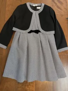 キャサリンコテージ　フォーマルドレス 黒白チェック　130