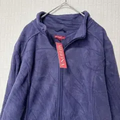 メロナ ジップアップフリースジャケット 無地 ハイネック M 白 綿