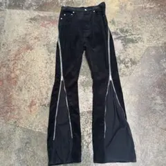 美品】 SKULL FLIGHT ブーツカット ブラックデニム 裾ジップ 28 - メルカリ