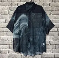 【美品】HARE　マーブルガラシアーシャツ　ブラック　ブラウスのサムネイル