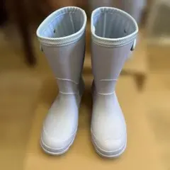 ライトグレー 長靴 防水 ストライプ内側23cm