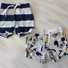 GAP Ｈ＆Ｍ　DISNEY 80 ストライプ柄とミッキーのパンツセット