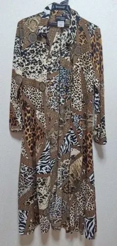 ATTITUDES by Renee 動物柄ロングシャツワンピース Lサイズ