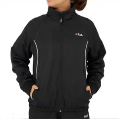 【FILA】フィラ　ウィンドブレーカー　裏フリース　スタンドカラージャケット　黒のサムネイル