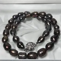 テリ強】本真珠 ロング パールネックレス ピーコック 80cm 8.5mm