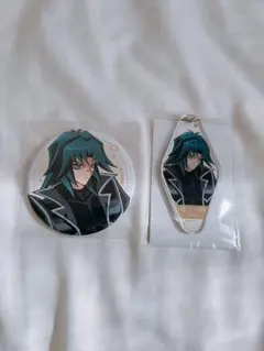 遊戯王GX カフェ モーテル風キーホルダー 缶バッジ ヘルカイザー亮