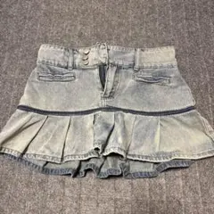 デニム プリーツミニスカート