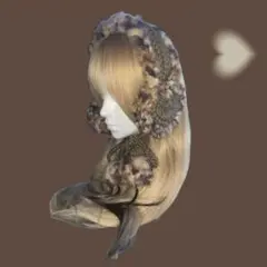 ハンドメイド　イヤーマフ ハートデザイン　チョコレートブラウンヒョウ柄 編み物