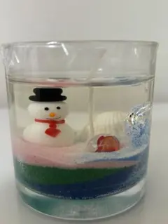 海と雪だるまのキャンドル