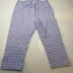 UNIQLO ユニクロ　キッズ7分丈 レギンス 薄紫ギンガムチェック